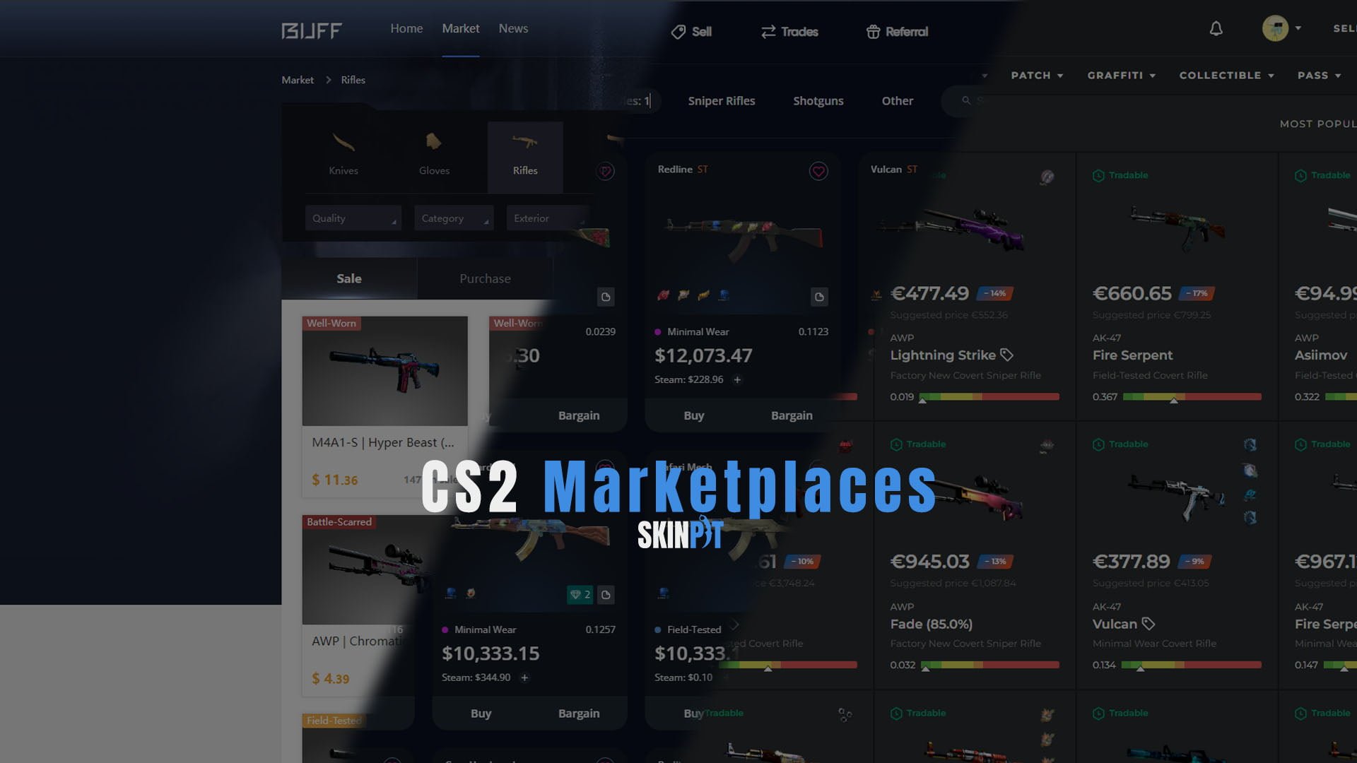 Cs2 marketplaces where to buy and sell skins skinpit