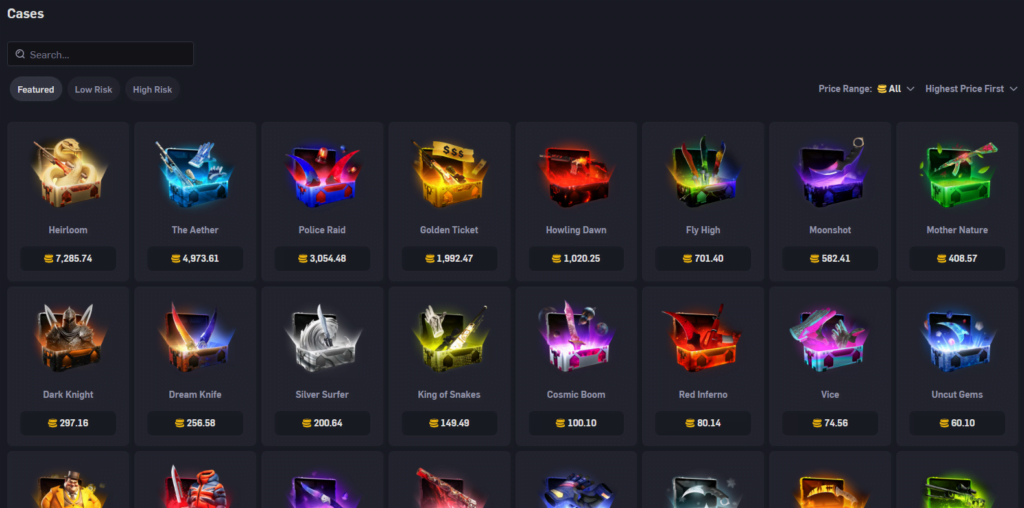 Case Opening game mode on CSGOEmpire